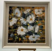 Dryburgh, Untitled - Flower Study, arcylic on canvas, signed bottom right, framed. (34.5cmx34cm)