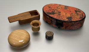 A collection of various trinket/jewellery boxes comprising, an oval floral pattern jewellery box, an