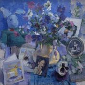 Jennifer Mackenzie (Scottish 1950-), A Child's Garden, oil on canvas, signed and titled, paper label