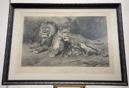 T.L Atkinson, After Rosa Bonheur (1822-1899), The Lion at Home, signed by both artists in pencil