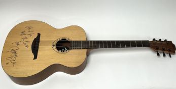 A LAG Tramontane acoustic six-string guitar signed by George Ezra, 'Lots of love, All the best,