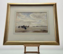 William Carlaw RSW (Scottish 1847-1888), East Coast Shore with fishing figures, watercolour,
