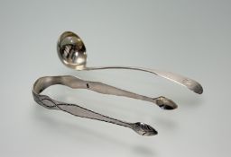 A George IV J. Hay Edinburgh silver sauce/ toddy ladle with engraved initials A M: l. x 15cm