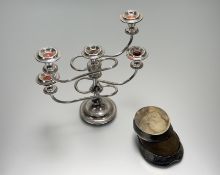 a Victorian epns mounted Queen Mab hoof desk paperweight with engraved name and date 1892: h. x 7.