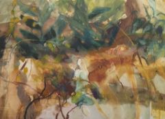 Hazel Nagl R.S.W. R.G.I., P.A.I. (Scottish 1953-), Garden Statue, watercolour, signed pencil