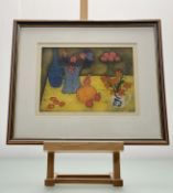 Ilene Erskine (Scottish 1933-2018), Still Life in Autumn, coloured etching, 20/50, signed and titled