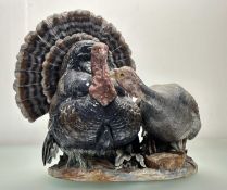 A large Lladro limited edition porcelain group of two turkeys, modelled by Salvador Furio and