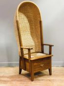 Robert H Towers of St Ola Kirkwall, Orkney chair no. 8, with local oat-straw grown hooded back and