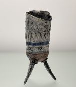 Pam Schomberg (British, Contemporary), Porcelain Three-Legged Pot, signed and dated 1988. Height