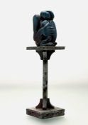 Gillian Graham (British, Contemporary), Figure on a Pedestal, a glazed stoneware sculpture. Height