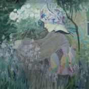 Y Brenda Lenaghan R.S.W. (Scottish, 1941-2020), Girl in Lavender, signed lower right, oil on