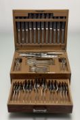 A canteen of silver-plated flatware in the 