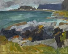 Y Sheila MacMillan D.A., P.A.I. (Scottish, 1928-2018), Easdale Shore (Inner Hebrides) signed lower
