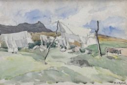 Ernest Archibald Taylor (Scottish, 1874-1951), Washing, High Corrie, Arran, signed lower right,