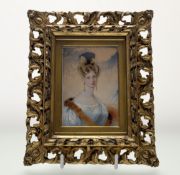 English School, 1830, portrait miniature of Anne Elizabeth Smith, watercolour on ivory, titled verso
