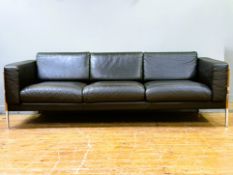 Robin Day (British. 1915-2010), a Forum II three seater leather sofa for Habitat, originally