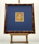 Buzgan Kerimoglu (Turkish, 20th Century), Carnival Face, signed and indistinctly dated, watercolour,