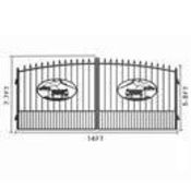 GREATBEAR - 14' IRON GATE WITH OX PATTERN ARTWORK