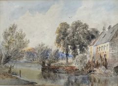 George Arthur Fripp (1813-1896), watercolour, Fishing near Streatley, signed, 25cm x 35cm, in gilt f