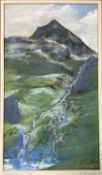 George William Jardine (1920-2002) gouache - Crib Goch, Snowdon, 32cm x 18cm, signed and titled, dry