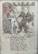 Thomas Rowlandson (1756-1827), hand-coloured engraving - 'The Hairy Prospect or The Devil In A Frigh