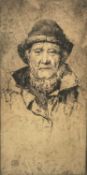 Alfred Hartley (1855-1933) etching - A Cornish Fisherman, signed in pencil,