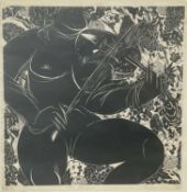 Tsugumi Ota (b. 1951) print - The Violinist, signed, titled, numbered 3/30, 64cm x 62cm, glazed fram