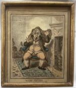 James Gillray (1757-1815) hand-coloured etching - Wide Awake, pub. Hannah Humphrey, London 1806, not