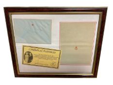 Wallis, Duchess of Windsor, crested piece of stationery and matching envelope with embossed crown to