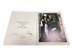 H.M. Queen Elizabeth II and H.R.H. The Duke of Edinburgh, scarce hand signed 1975 Christmas card wit