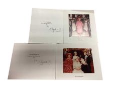 H.M. Queen Elizabeth The Queen Mother, two signed 1989 and 1990 Christmas cards, each with gilt embo