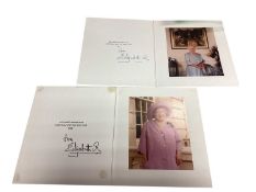 H.M. Queen Elizabeth The Queen Mother, two signed 1997 and 1998 Christmas cards, each with gilt embo