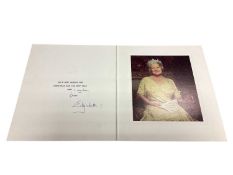 H.M. Queen Elizabeth The Queen Mother, scarce signed 1987 family Christmas card with gilt embossed c