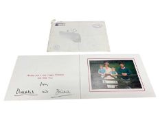 T.R.H. The Prince and Princess of Wales, signed 1989 Christmas card with twin gilt Royal cyphers to