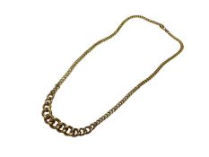 Eastern yellow metal curb link necklace (assumed to be 18ct)