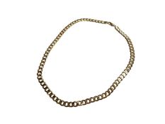 9ct gold flat curb link chain, 46cm