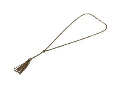9ct gold rope twist necklace with tassel fob