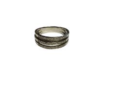 9ct white gold diamond set five band ring