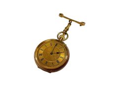 Late 19th century Swiss 18ct gold cased fob watch