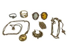 Group of gold and yellow metal jewellery