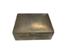 Edwardian silver cigarette box with cedar lined interior