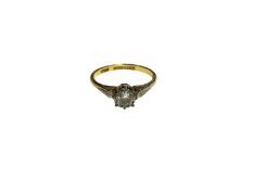 18ct gold diamond single stone ring with a brilliant cut diamond estimated to weigh 0.25ct
