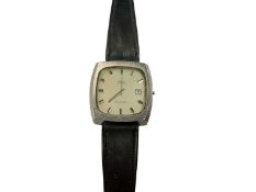 1970s Gentlemens Omega Seamaster stainless steel wristwatch on leather strap