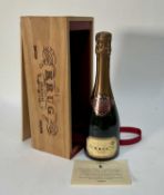 One half bottle Krug Grande Cuvée Brut Champagne, 37.5cl, in Singapore Airlines First Class presenta
