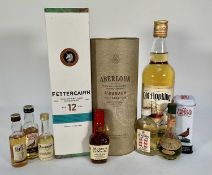 Group of bottles including: Fettercairn 12 year old whisky, 70cl., 40%, and Aberlour A'Bunadh, batch