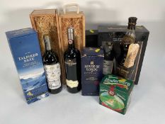 Group of wines and spirits, including House of Lords 12 year scotch whisky, Talisker Skye single mal