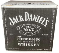 Six bottles, Jack Daniel's Old No. 7 Tennessee Whiskey, 40% Vol, 1 litre x 6 (sealed box)