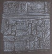 George Morrison "Woodgrain Collage" Woodcut 1976