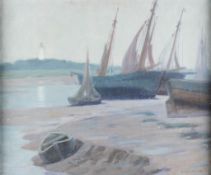 David Ericson "Boats Along the Shore" Painting