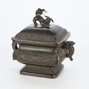 Japanese Meiji Covered Bronze Censer